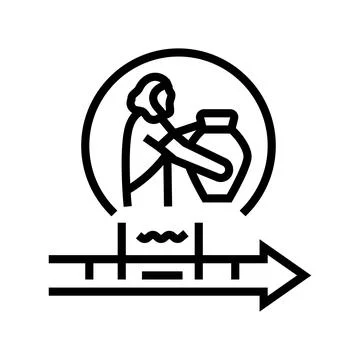 Bronze age human evolution line icon vector illustration Illustrazione stock