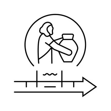 Bronze age human evolution line icon vector illustration Illustrazione stock