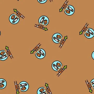 Bronze age human evolution vector seamless pattern Illustrazione stock