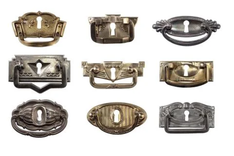 Bronze and brass door knobs Foto stock