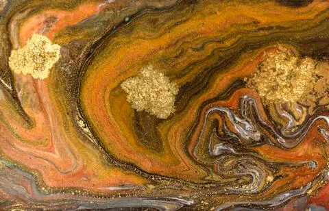 Bronze and gold marbling pattern. Golden marble liquid texture. Stock Illustration