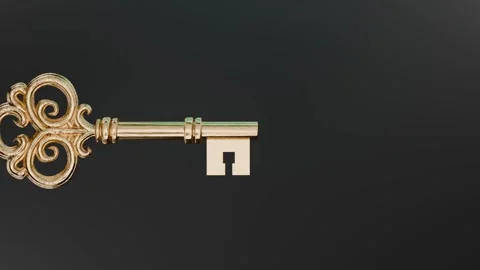 Bronze antique keys animation Stock Footage 324124866