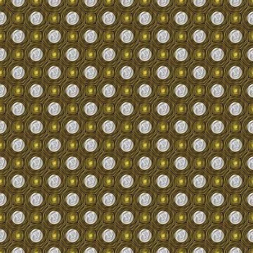 On a bronze background small depressed coins pattern abstract Stock Illustration