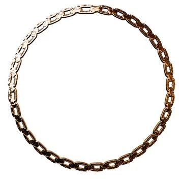 BRONZE chain creating perfect circle on white background Stock Illustration
