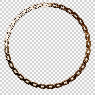 BRONZE chain creating perfect circle on white background Illustrazione stock