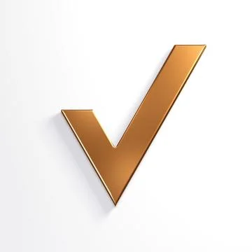 Bronze Check Mark. 3D Render Illustration イラスト素材