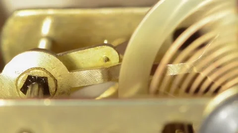 Bronze Clock Mechanism Stock Footage 47855394