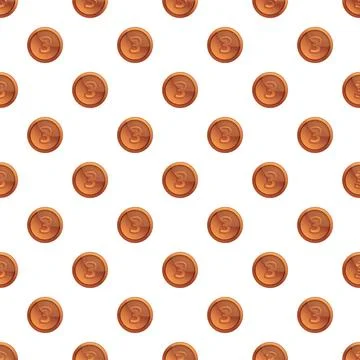 Bronze coin pattern creating seamless financial background イラスト素材