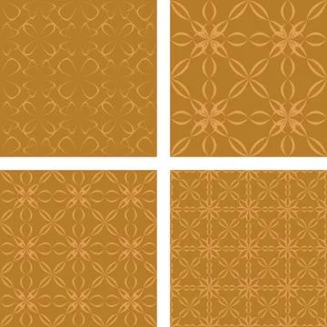 Bronze color seamless pattern background set Stock Illustration
