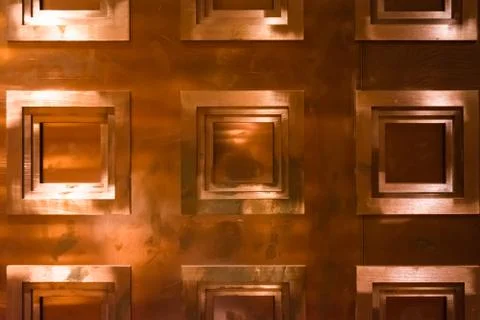Bronze Copper Background Texture Wall Covering Squares Geometric Shapes Stock Photos