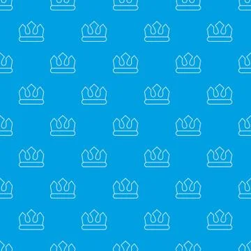 Bronze crown pattern vector seamless blue 스톡 일러스트