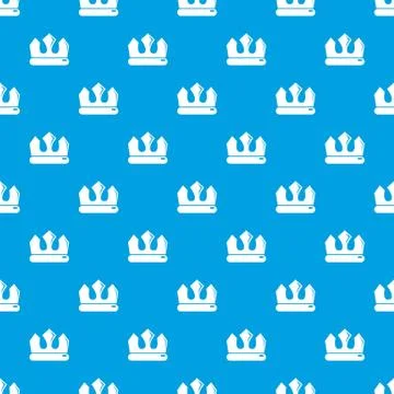 Bronze crown pattern vector seamless blue 스톡 일러스트