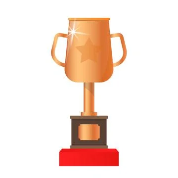 Bronze cup, third place, vector flat icon Stock Illustration
