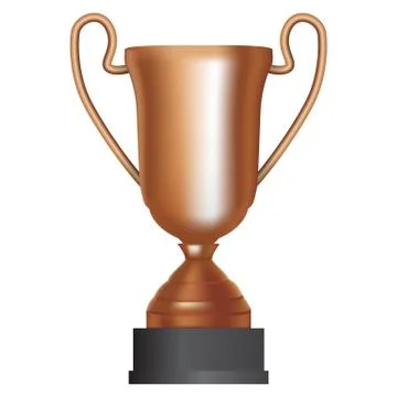 Bronze cup winner third place on white background. Illustration. Stock Illustration