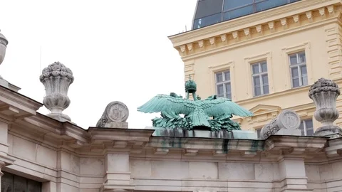 Bronze eagle statue detail, Vienna Stock Footage 86074438