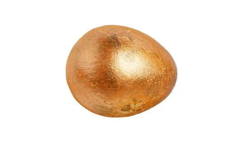 Bronze Easter egg isolated on white background. Stock Photos