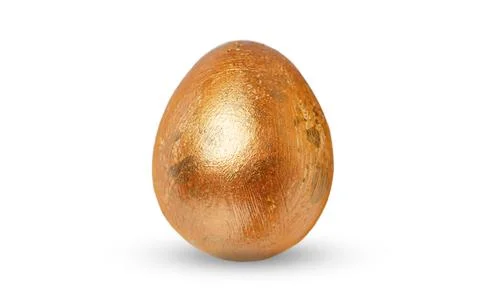 Bronze Easter egg isolated on white background. Stock Photos