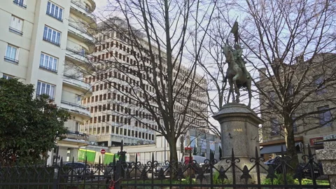 Bronze equestrian statue, representing Joan of Arc Stock Footage 268620697