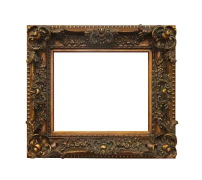 Bronze frame isolated Stock Photos
