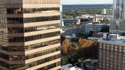 Bronze Glass Tower Over Downtown Orlando Rooftops Stock Footage 100305972
