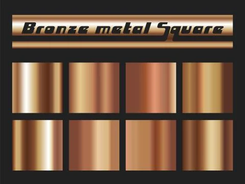 Bronze gradient square set Illustrazione stock