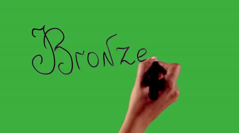 Bronze - Hand writing on green screen Stock Footage 33783359