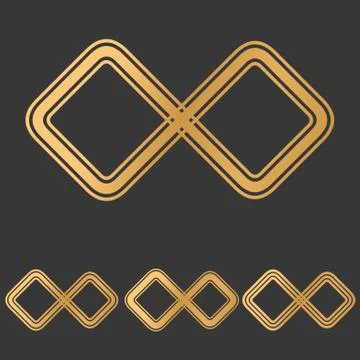 Bronze line infinity icon design set 스톡 일러스트