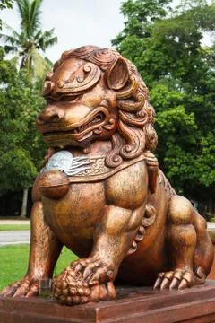 Bronze lion Stock Photos