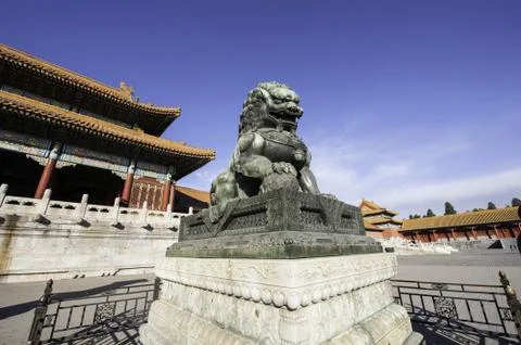 Bronze lion Stock Photos