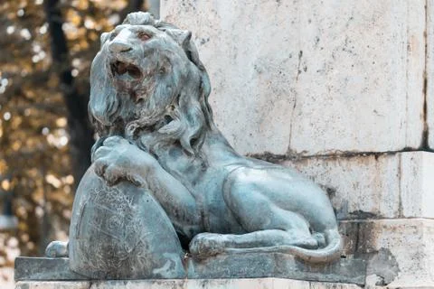 Bronze lion Stock Photos