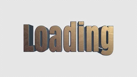 Bronze Loading 3D Text Alpha Channel Transition Stock Footage 345513274