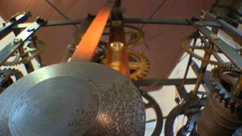 Bronze mechanism of an old tower clock. Stock Footage 102168127