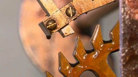 Bronze mechanism of an old tower clock. Stock Footage 102168266