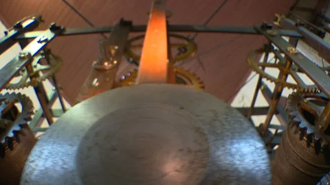 Bronze mechanism of an old tower clock. Stock Footage 102169566