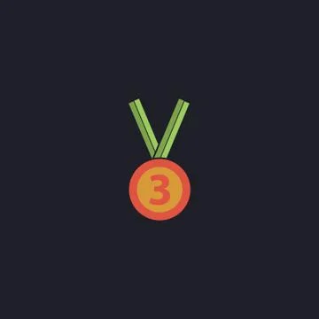 Bronze medal computer symbol Stock Illustration