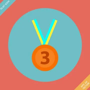 Bronze Medal Icon - vector Stock Illustration
