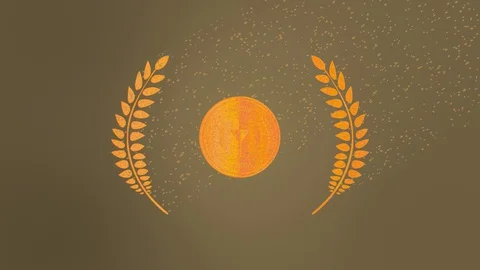 Bronze Medal Laurel Wind Dissolve Stock Footage 129200518