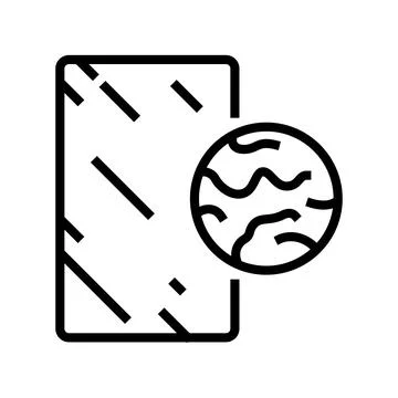 Bronze mirror line icon vector illustration Illustrazione stock