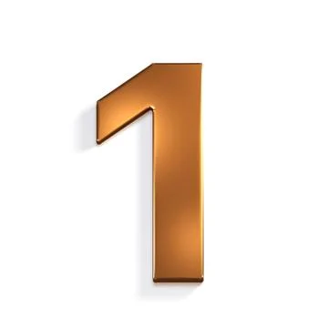 Bronze Number 1. 3D Render Illustration Illustrazione stock