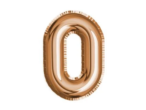 Bronze number zero air balloon for baby shower celebrate decoration party Illustrazione stock
