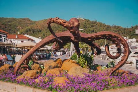 The Bronze octopus monument Foto stock