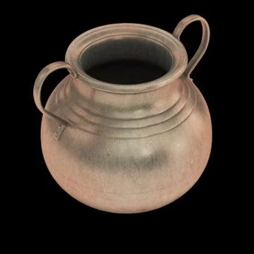 Bronze pot isolated on black Stock Illustration