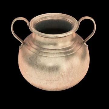 Bronze pot isolated on black Stock Illustration