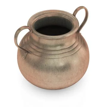 Bronze pot isolated on white Stock Illustration