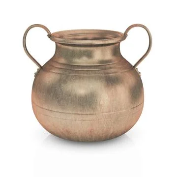 Bronze pot isolated on white Stock Illustration