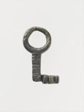 Bronze ring key 3rd4th century A.D. Roman There are four teeth, of which tw.. Stock Photos