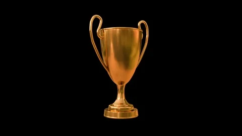Bronze rotating cup with Alpha channel Video stock 107565065