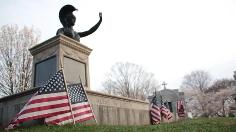 A bronze sculpture of Minerva Stock Footage 88844577