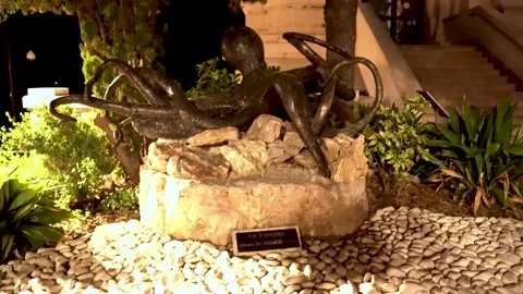 Bronze sculpture of an octopus in Monaco Video stock 228697837