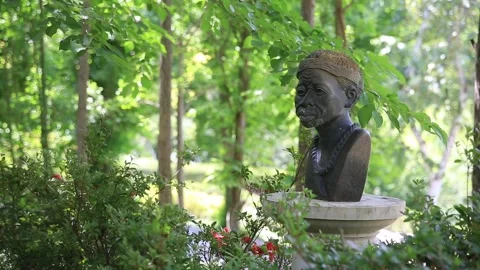 Bronze sculptures in the forest Video stock 310156594